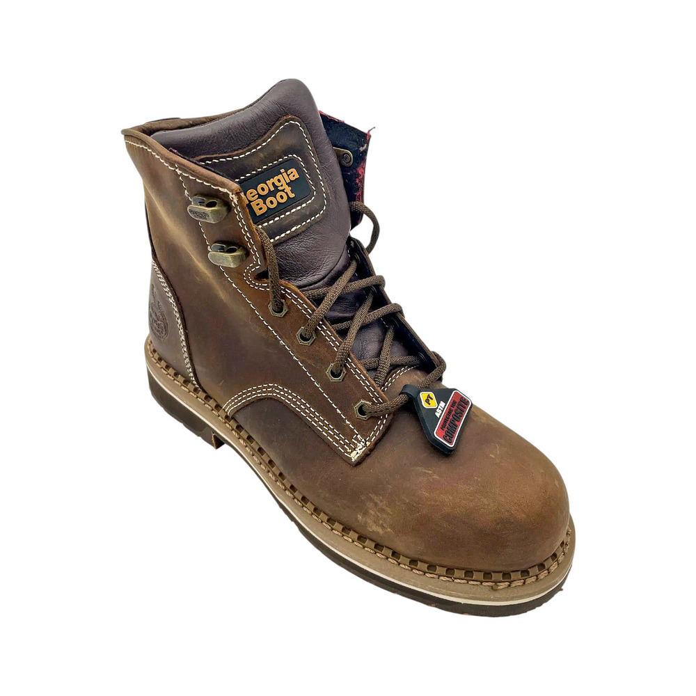 Georgia Boot 6" Work Leather Comp Toe Boot Brown - Medium
